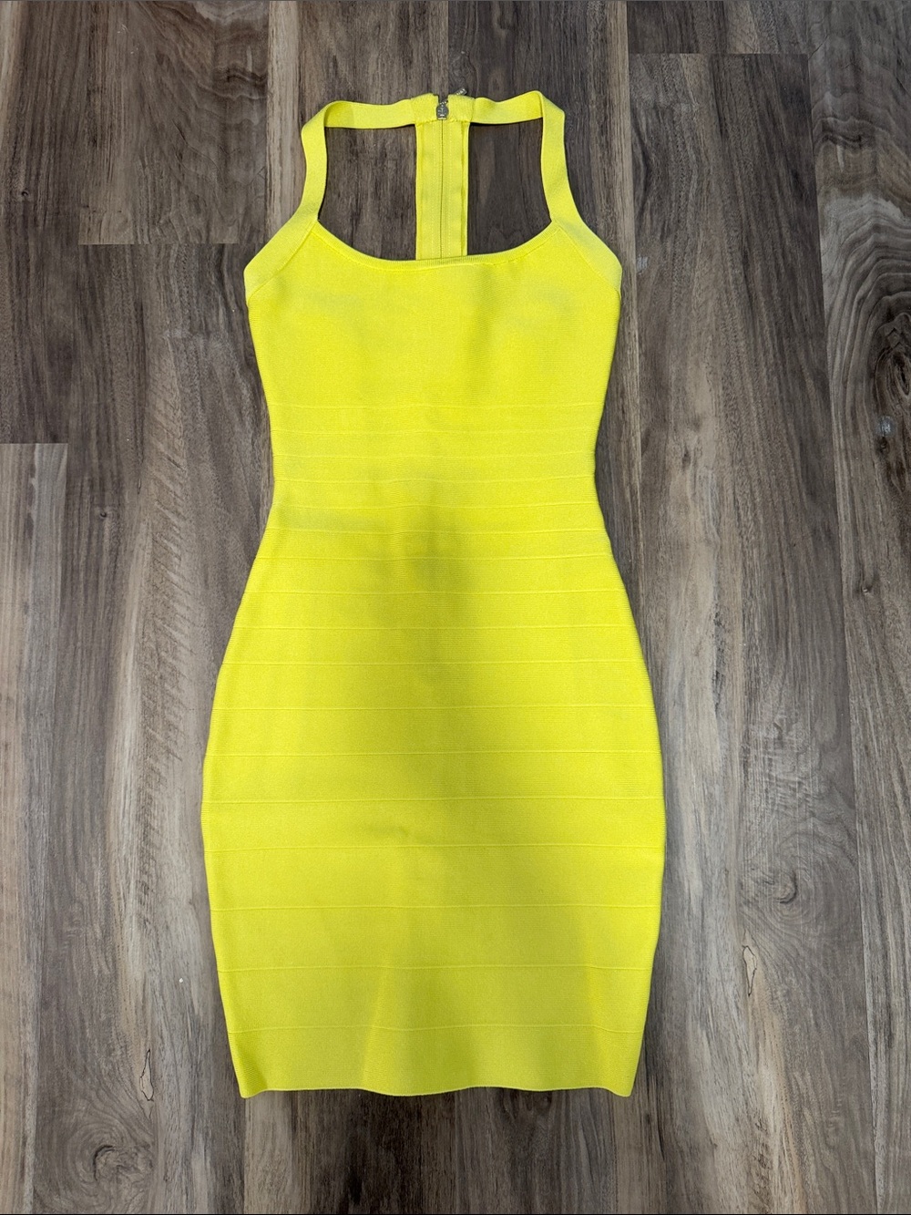 Marciano Neon Yellow  Bodycon Mini Dress